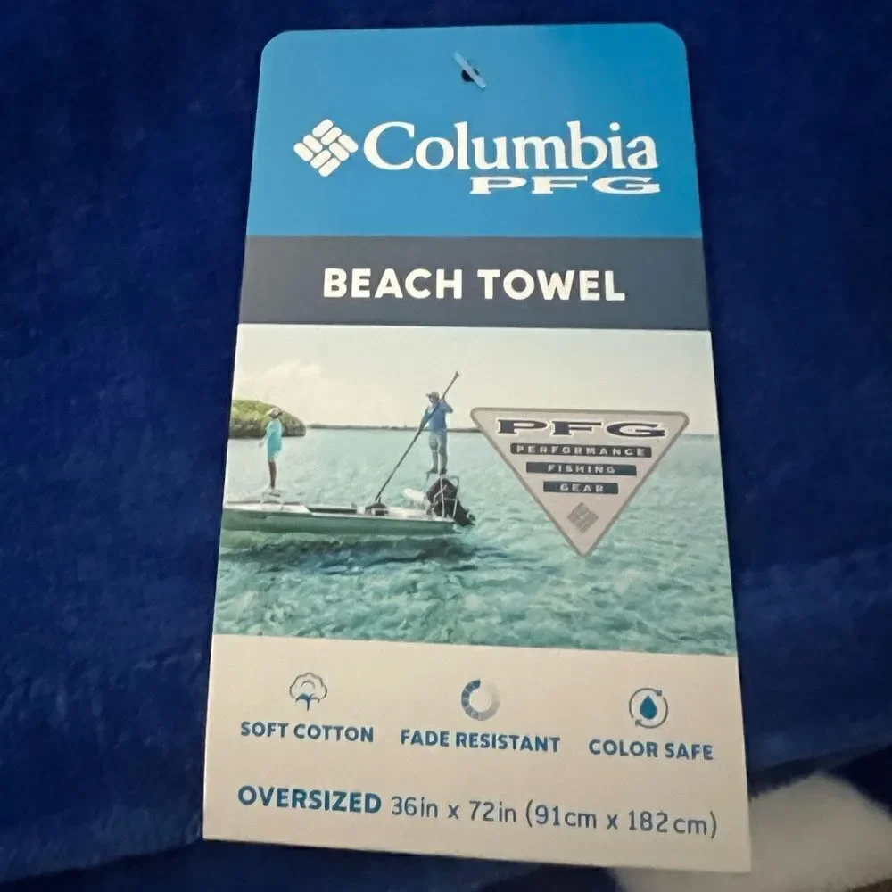 Columbia Performance Fishing Gear Triangle‎ Logo Beach Towel- Blue